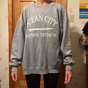 Ocean City crewneck, blue, Ocean Drive, size small